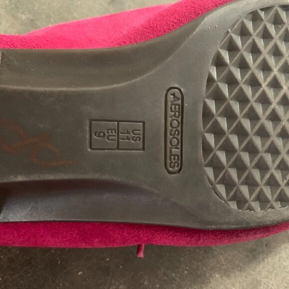 Aerosoles Bubblegum Pink Suede Square Toe Shoes Size 11W #256K - Picture 8 of 9